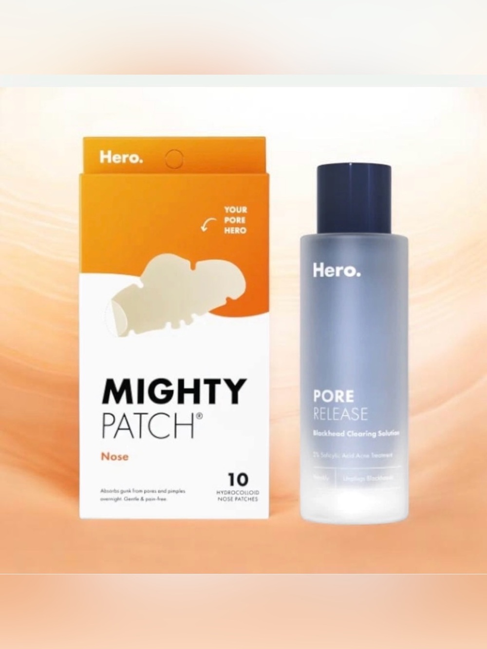 Hero. Pore Perfection Duo - Blackhead Cleansing Solution & Mighty Patch Nose